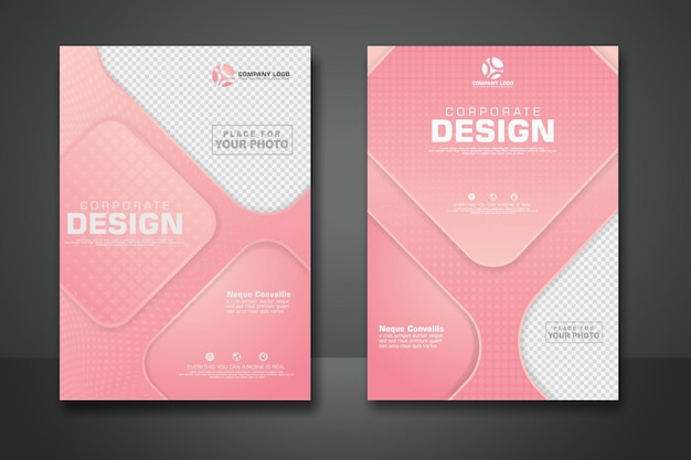Plantilla de diseño de portada con fondo transparente puede insertar fotos Ilustración vectorial