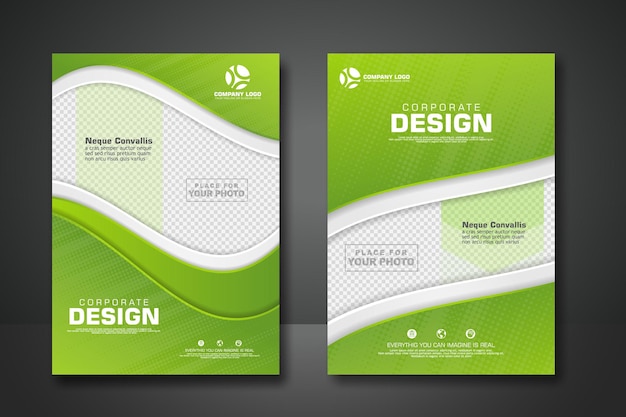 La plantilla de diseño de portada con fondo transparente puede insertar fotos Ilustración vectorial