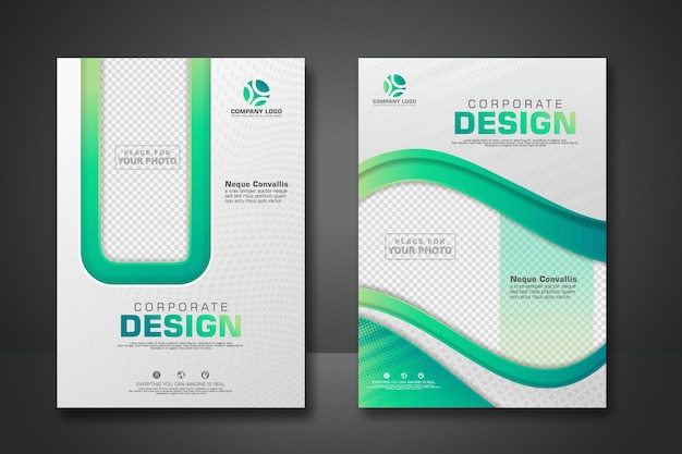 La plantilla de diseño de portada con fondo transparente puede insertar fotos Ilustración vectorial