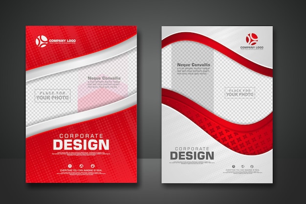 La plantilla de diseño de portada con fondo transparente puede insertar fotos Ilustración vectorial