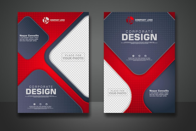 La plantilla de diseño de portada con fondo transparente puede insertar fotos Ilustración vectorial