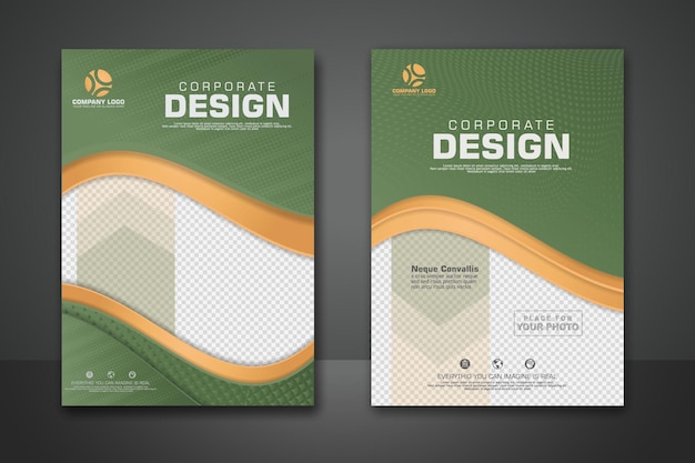 La plantilla de diseño de portada con fondo transparente puede insertar fotos Ilustración vectorial