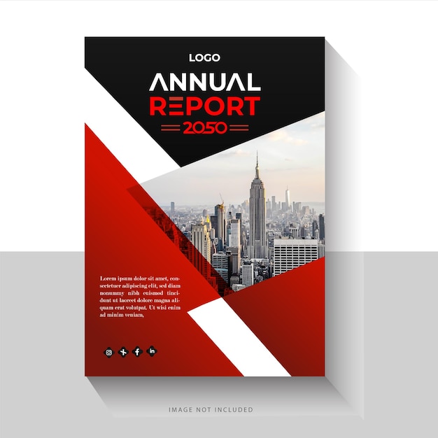 Plantilla de diseño de portada de informe anual corporativo