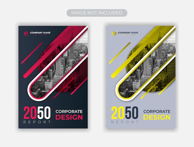 Vector plantilla de diseño de portada de informe anual de folleto corporativo