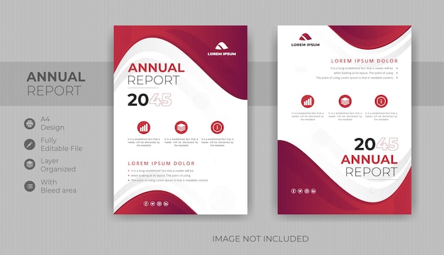 Plantilla de diseño de portada de informe anual de negocios