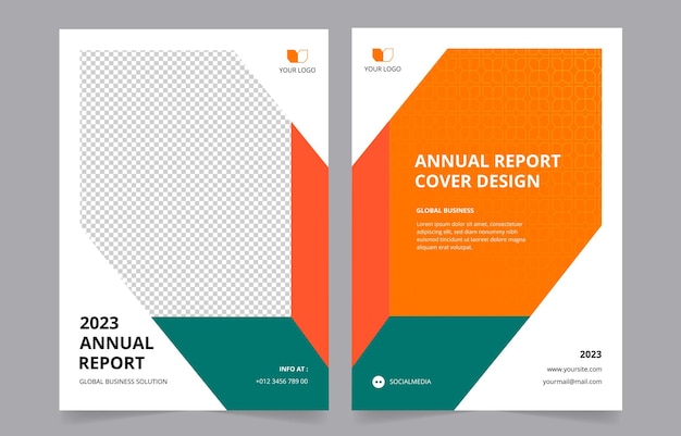 Plantilla de diseño de portada de informe anual