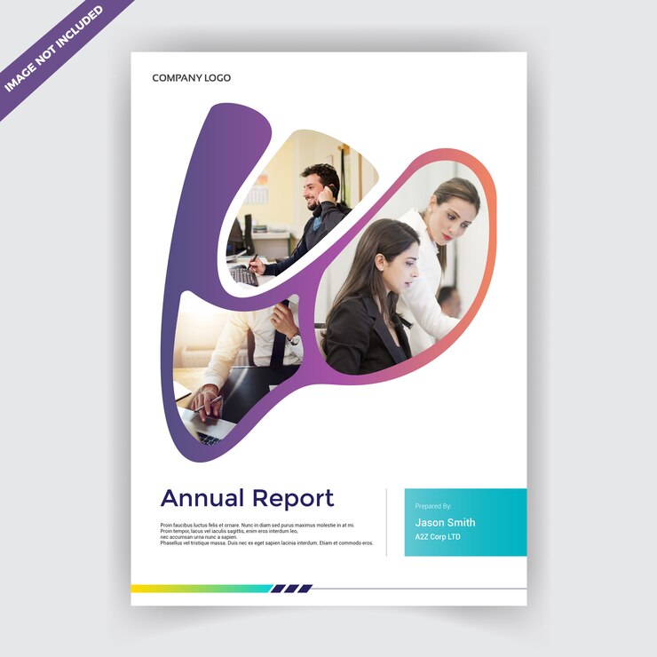 Vector plantilla de diseño de portada de informe anual