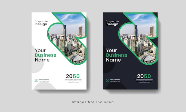 Plantilla de diseño de portada de libro corporativo en A4. Se puede adaptar a folleto, informe anual, revista, póster