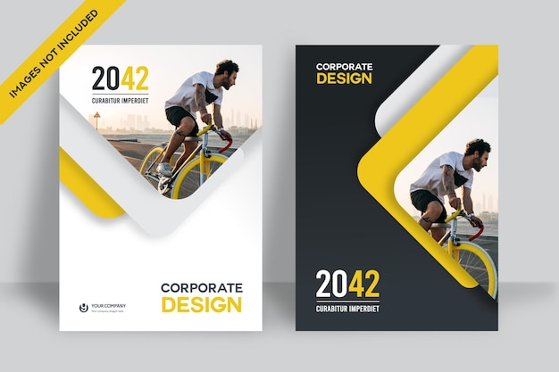 Plantilla de diseño de portada de libro corporativo en A4.