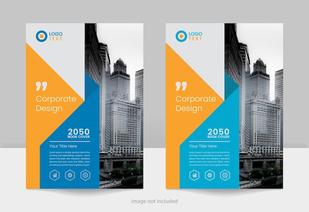 Plantilla de diseño de portada de libro corporativo y folleto corporativo vector premium