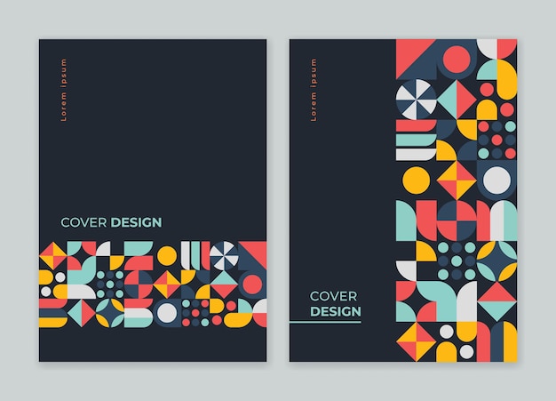 Plantilla de diseño de portada de libro geométrico