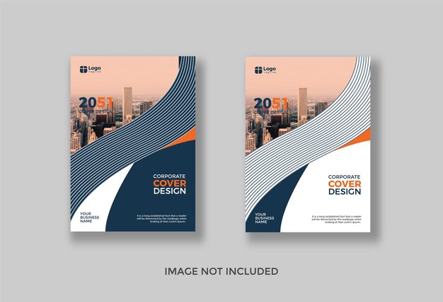 Plantilla de diseño de portada de libro de negocios corporativos y diseño de portada de informe anual de folleto A4