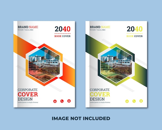 Plantilla de diseño de portada de libro de negocios corporativos de fondo de ciudad en a4