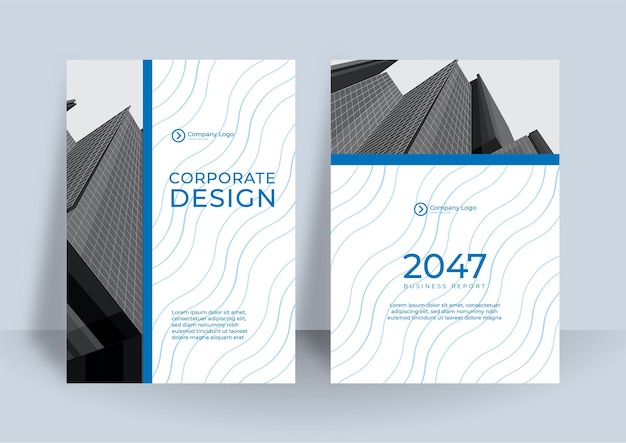 Plantilla de diseño de portada de libro de negocios de fondo abstracto corporativo.