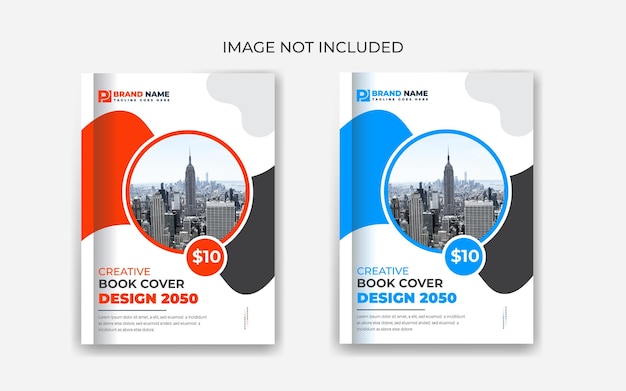 Plantilla de diseño de portada de libro y portada de folleto de perfil de empresa comercial con Vector Premium