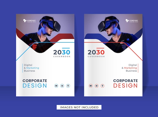 La plantilla de diseño de portada de libro y póster de volante moderno corporativo en tamaño a4 se puede adaptar al folleto de banner de revista de informe anual