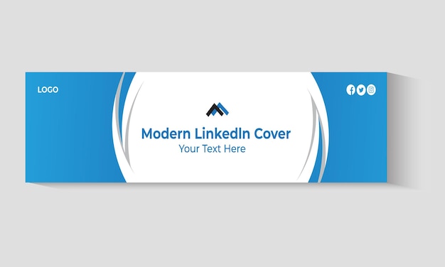 Plantilla de diseño de portada de LinkedIn vectorial