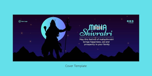 Plantilla de diseño de portada de maha shivratri feliz tradicional