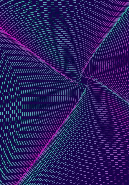 Plantilla de diseño de portada mínima. Diseño de folleto moderno. Degradados de semitono vibrantes de neón sobre fondo azul oscuro. Diseño de portada abstracta de moda moderna.