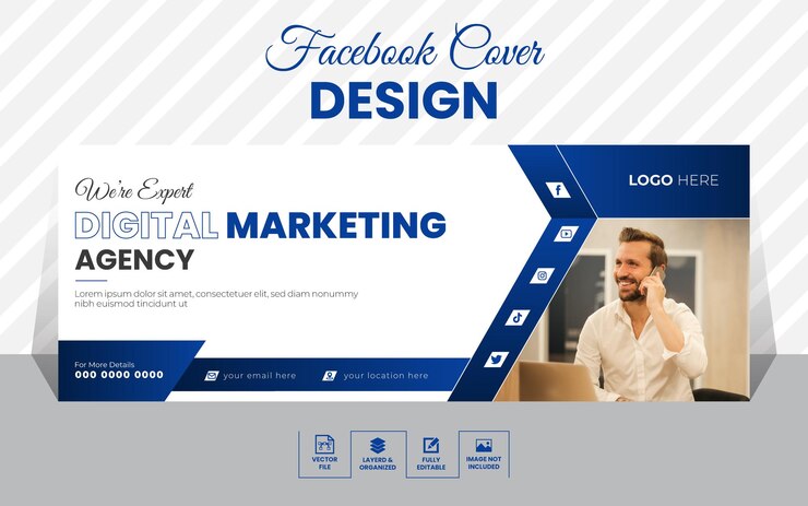 plantilla de diseño de portada minimalista corporativa de Facebook o plantilla de diseño de banner de Facebook