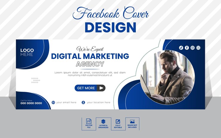 plantilla de diseño de portada minimalista corporativa de Facebook o plantilla de diseño de banner de Facebook