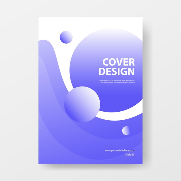 Plantilla de diseño de portada o cartel de resumen púrpura dinámico