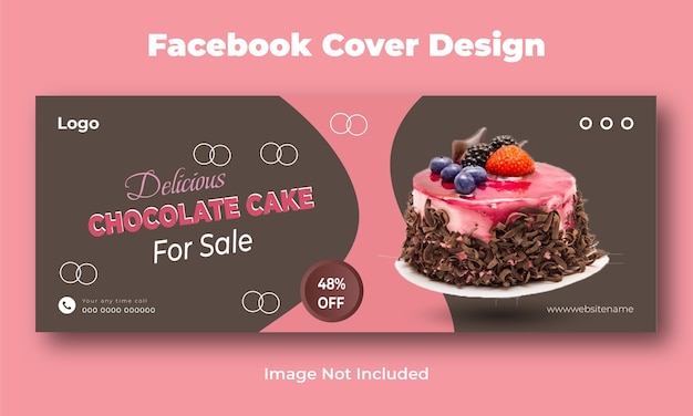 plantilla de diseño de portada de pastel de chocolate para Facebook