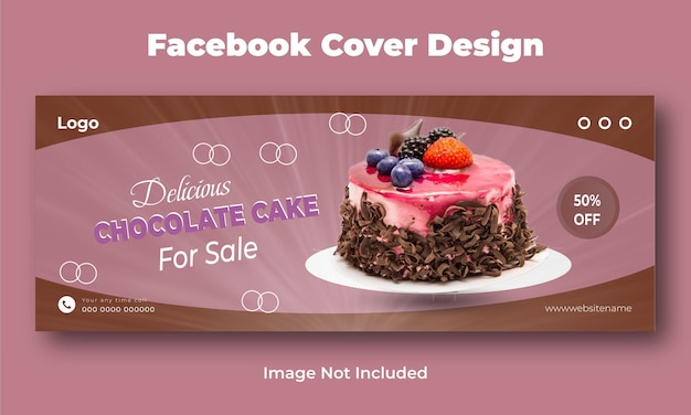 plantilla de diseño de portada de pastel de chocolate para Facebook