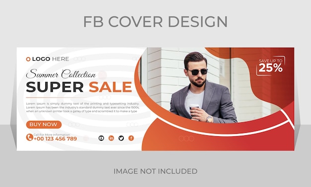 Plantilla de diseño de portada de redes sociales de moda