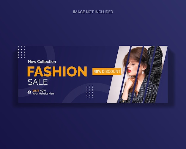 Plantilla de diseño de portada de redes sociales de venta de moda de mujer creativa