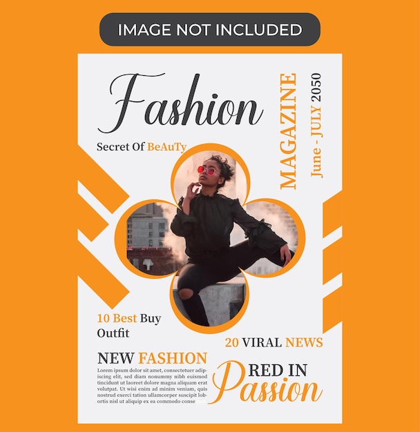 Plantilla de diseño de portada de revista de moda