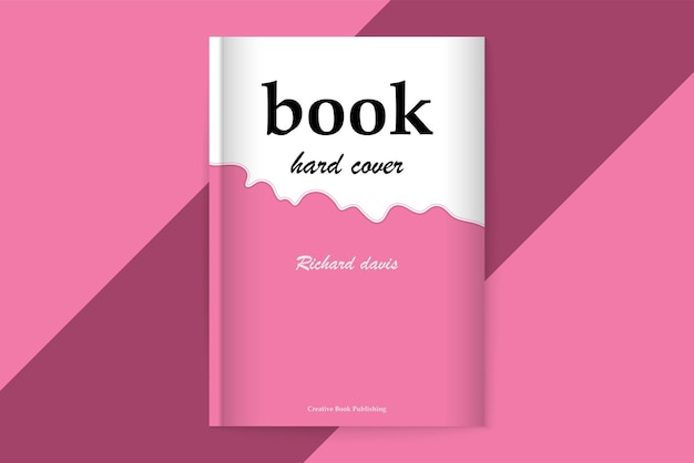 plantilla de diseño de portadas de libros creativas y modernas de color rosado vectorial