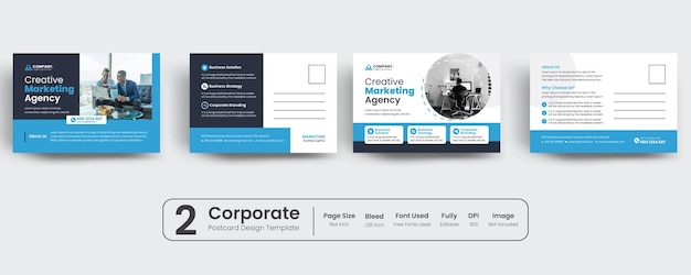 Plantilla de diseño de postal de negocios corporativos diseño de postal diseño de postal de marketing