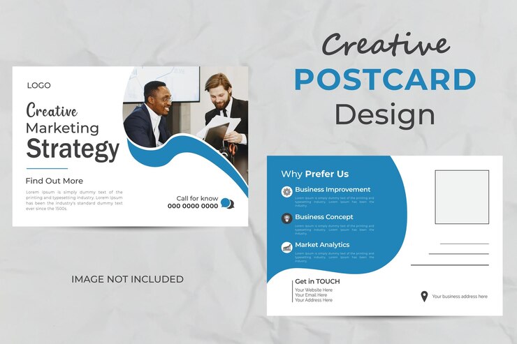 Plantilla de diseño de postal de negocios corporativos vectoriales