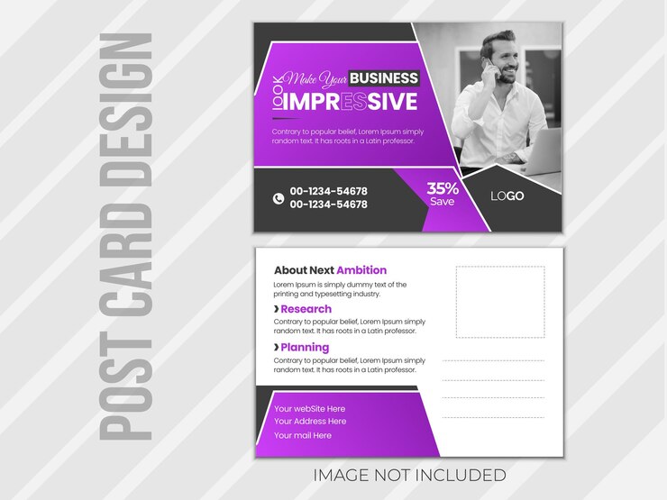 Plantilla de diseño de postal de negocios corporativos