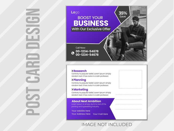 Plantilla de diseño de postal de negocios corporativos
