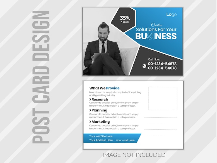 Plantilla de diseño de postal de negocios corporativos