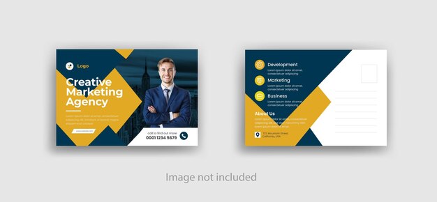 Plantilla de diseño de postal de negocios corporativos