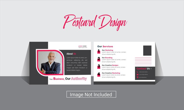 Plantilla de diseño de postal profesional vectorial para agencia comercial