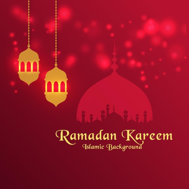 Plantilla de diseño de postal de saludo islámico de ramadan kareem