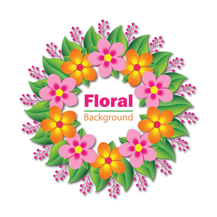 Vector plantilla de diseño de póster de fondo floral de primavera con flores