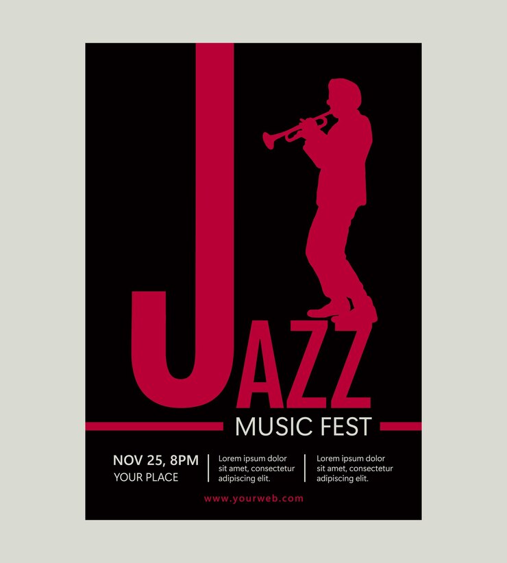 plantilla de diseño de póster de música de jazz