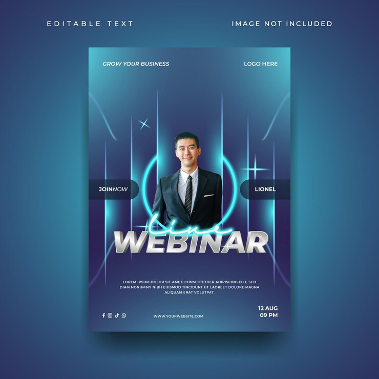 Vector plantilla de diseño de póster para seminarios web