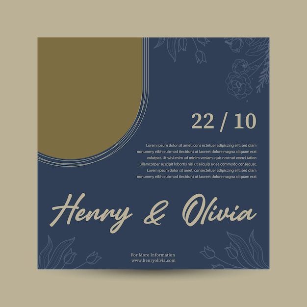 plantilla de diseño de posts de instagram para bodas