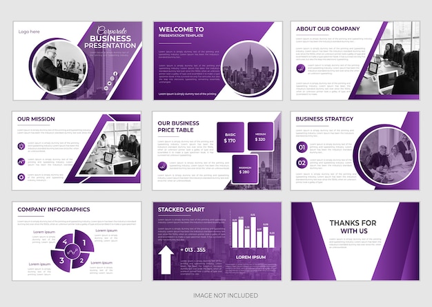 plantilla de diseño de presentación creativa diseño vectorial y folleto editable