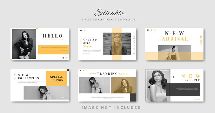 Vector plantilla de diseño de presentación de moda minimalista