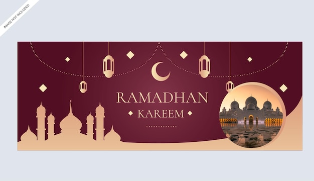 plantilla de diseño de promoción de banner de Ramadan Kareem