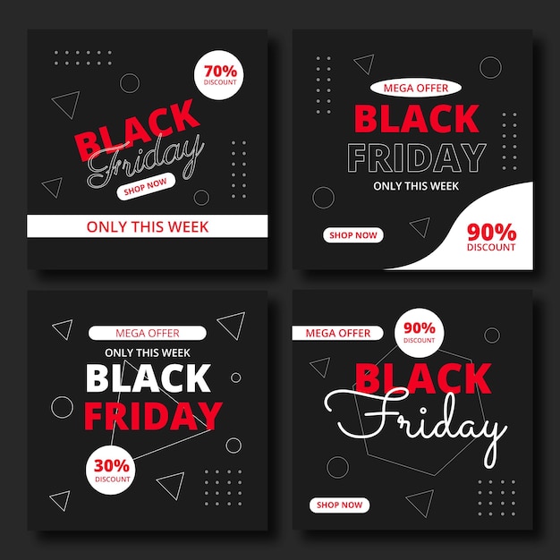 Vector plantilla de diseño de promoción de publicación de redes sociales de viernes negro