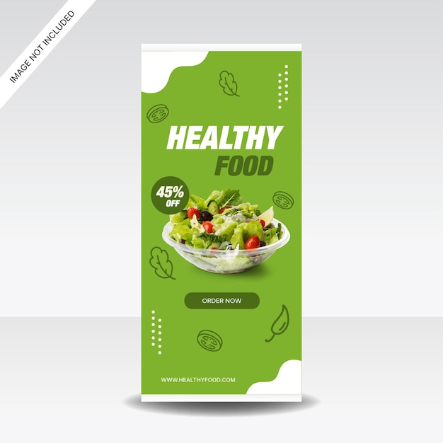 Vector plantilla de diseño de promoción de la tienda de carteles de comida de verduras y ensaladas