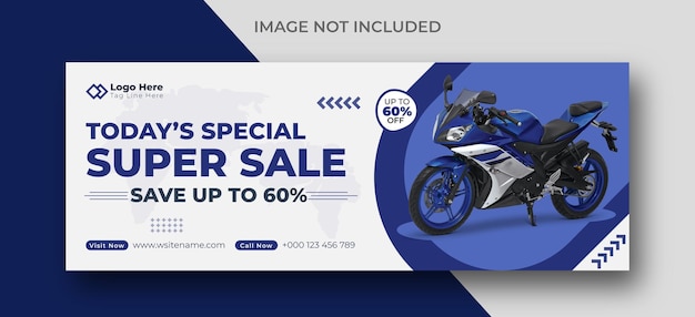 Vector plantilla de diseño de publicación de banner web y portada de facebook de súper venta de bicicletas